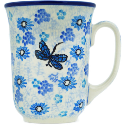 Polish Pottery Bistro Mug Light Blue Misty Dragonfly