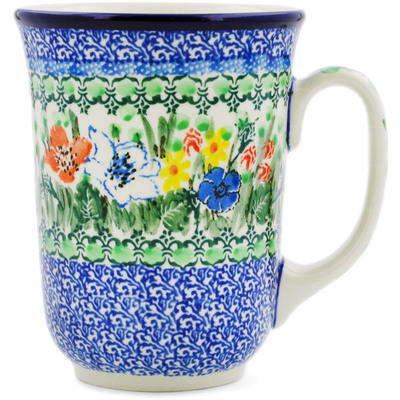 Polish Pottery Bistro Mug Lily Meadow UNIKAT