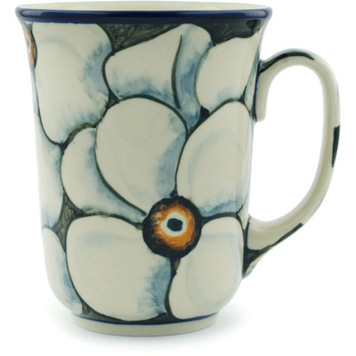 Polish Pottery Bistro Mug Looking Poppy UNIKAT