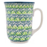 Polish Pottery Bistro Mug Lush Viridian Meadow