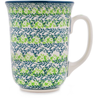 Polish Pottery Bistro Mug Lush Viridian Meadow