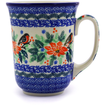 Polish Pottery Bistro Mug Magnificent Birds UNIKAT