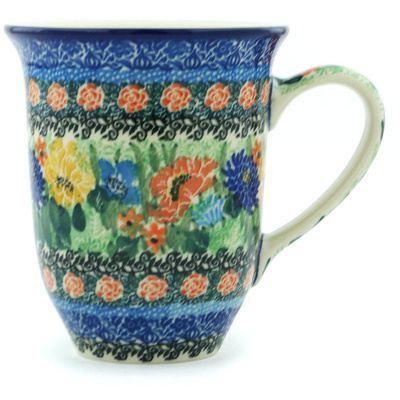 Polish Pottery Bistro Mug Magnificent Meadow UNIKAT