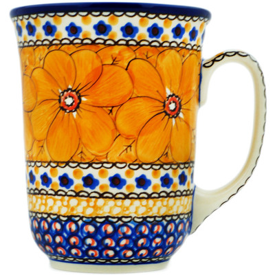 Polish Pottery Bistro Mug Marigold Dreams UNIKAT