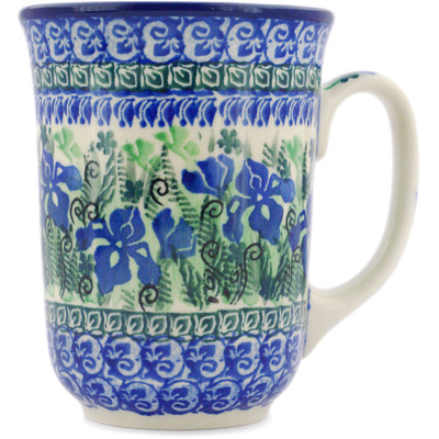 Polish Pottery Bistro Mug Midnight Iris UNIKAT