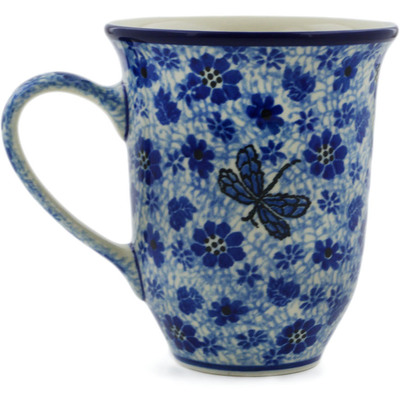 Polish Pottery Bistro Mug Misty Dragonfly