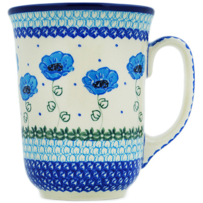 Polish Pottery Bistro Mug Morning Poppies UNIKAT