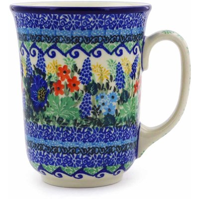 Polish Pottery Bistro Mug Motherland Garden UNIKAT