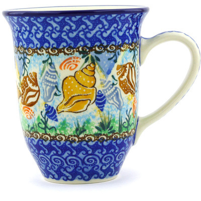 Polish Pottery Bistro Mug Ocean Whisper UNIKAT