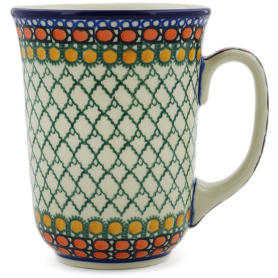 Polish Pottery Bistro Mug Orange Tranquility UNIKAT