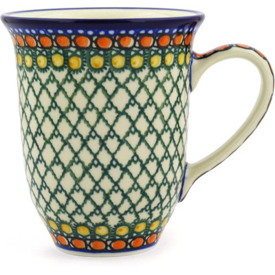 Polish Pottery Bistro Mug Orange Tranquility UNIKAT