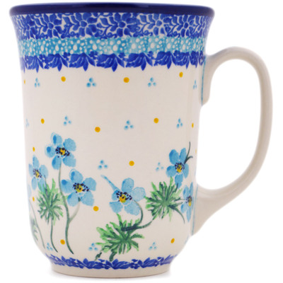 Polish Pottery Bistro Mug Picking Flowers