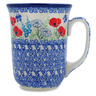 Polish Pottery Bistro Mug Poppy Happiness