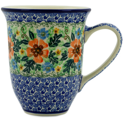 Polish Pottery Bistro Mug Poppy Persuasion UNIKAT