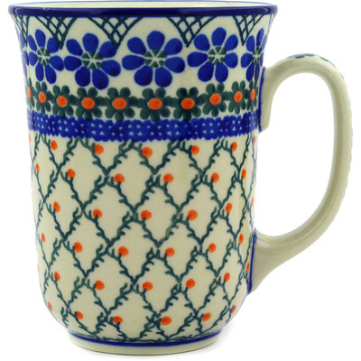 Polish Pottery Bistro Mug Primrose Trellis