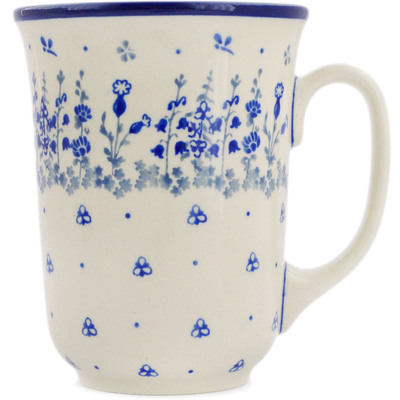 Polish Pottery Bistro Mug Quiet Blue Garden