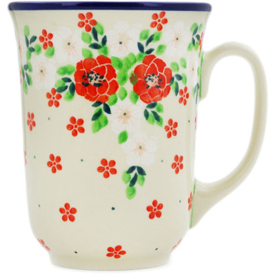 Polish Pottery Bistro Mug Rosy Cheeks