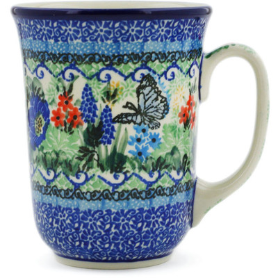 Polish Pottery Bistro Mug Royal Blue Monarch UNIKAT