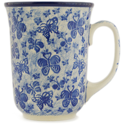 Polish Pottery Bistro Mug Sapphire Butterfly