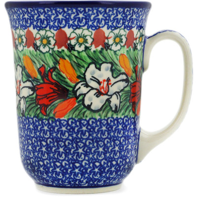 Polish Pottery Bistro Mug Scarlet Flora UNIKAT