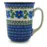 Polish Pottery Bistro Mug Scarlet Pimpernel Flower