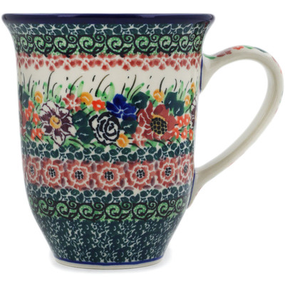 Polish Pottery Bistro Mug Secret Garden UNIKAT