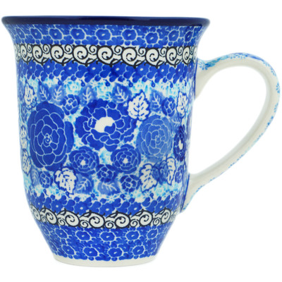 Polish Pottery Bistro Mug Shades Of Blue UNIKAT