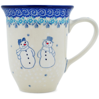 Polish Pottery Bistro Mug Snow Couple