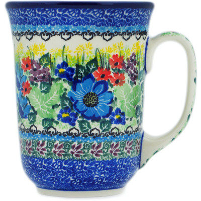 Polish Pottery Bistro Mug Splendid Meadow UNIKAT