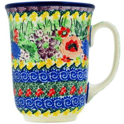 Polish Pottery Bistro Mug Splendid Meadow UNIKAT