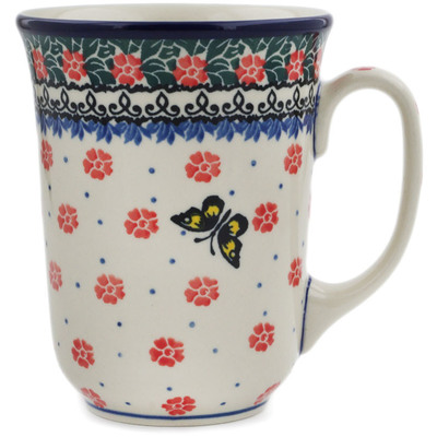Polish Pottery Bistro Mug Spring Butterfly