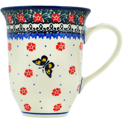 Polish Pottery Bistro Mug Spring Butterfly