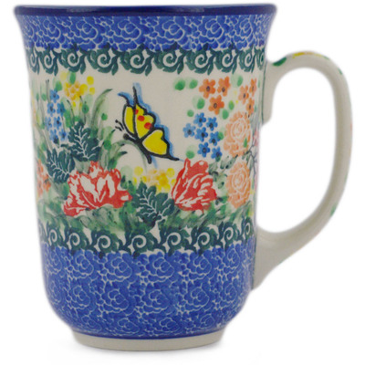Polish Pottery Bistro Mug Spring Butterfly UNIKAT