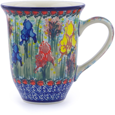 Polish Pottery Bistro Mug Spring Iris UNIKAT