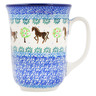 Polish Pottery Bistro Mug Stallion Trot