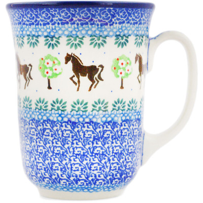 Polish Pottery Bistro Mug Stallion Trot