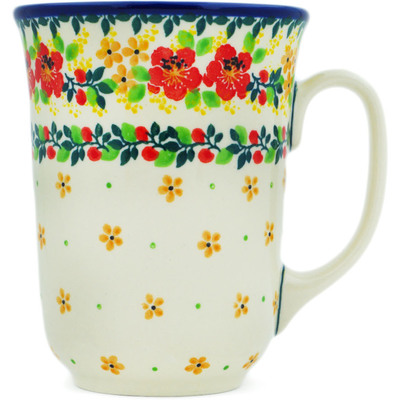 Polish Pottery Bistro Mug Summer Blossoms