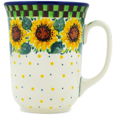 Polish Pottery Bistro Mug Summer Sunflower UNIKAT