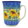 Polish Pottery Bistro Mug Summer Sunflowers UNIKAT