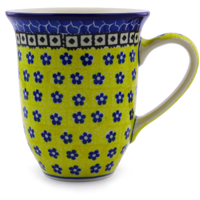 Polish Pottery Bistro Mug Sunburst Daisies