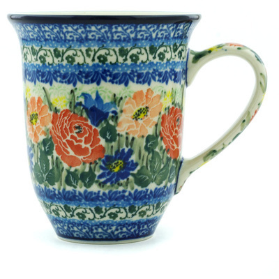 Polish Pottery Bistro Mug Sunny Meadow UNIKAT