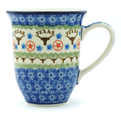 Polish Pottery Bistro Mug Texas Longhorns