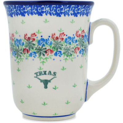 Polish Pottery Bistro Mug Texas Wildflower