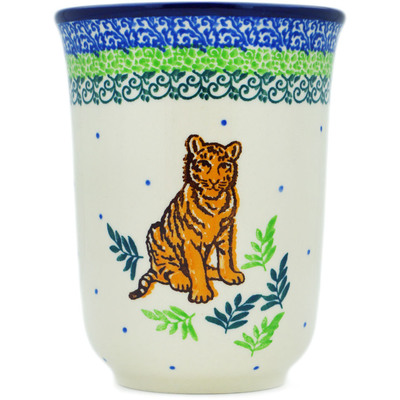 Polish Pottery Bistro Mug Tiger Kingdom
