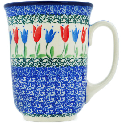 Polish Pottery Bistro Mug Tulip Fever
