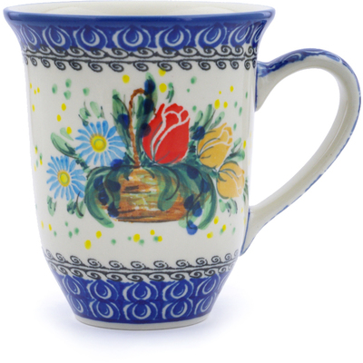 Polish Pottery Bistro Mug Tulip Splendor UNIKAT