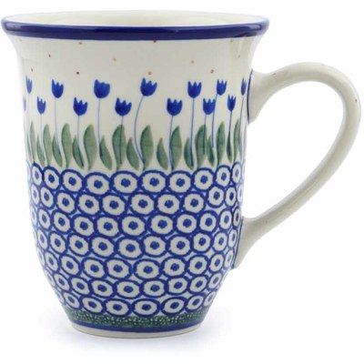 Polish Pottery Bistro Mug Water Tulip