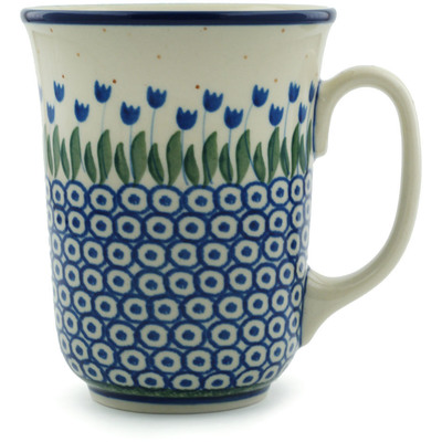 Polish Pottery Bistro Mug Water Tulip