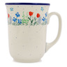Polish Pottery Bistro Mug Wildflower Circle