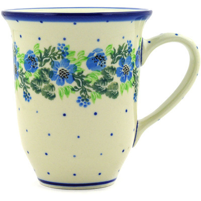 Polish Pottery Bistro Mug Wildflower Wreath